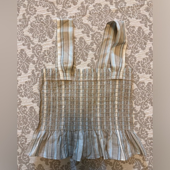 UNIQLO Smocked Striped Crop Sleeveless Top - SIZE M - Picture 2 of 10